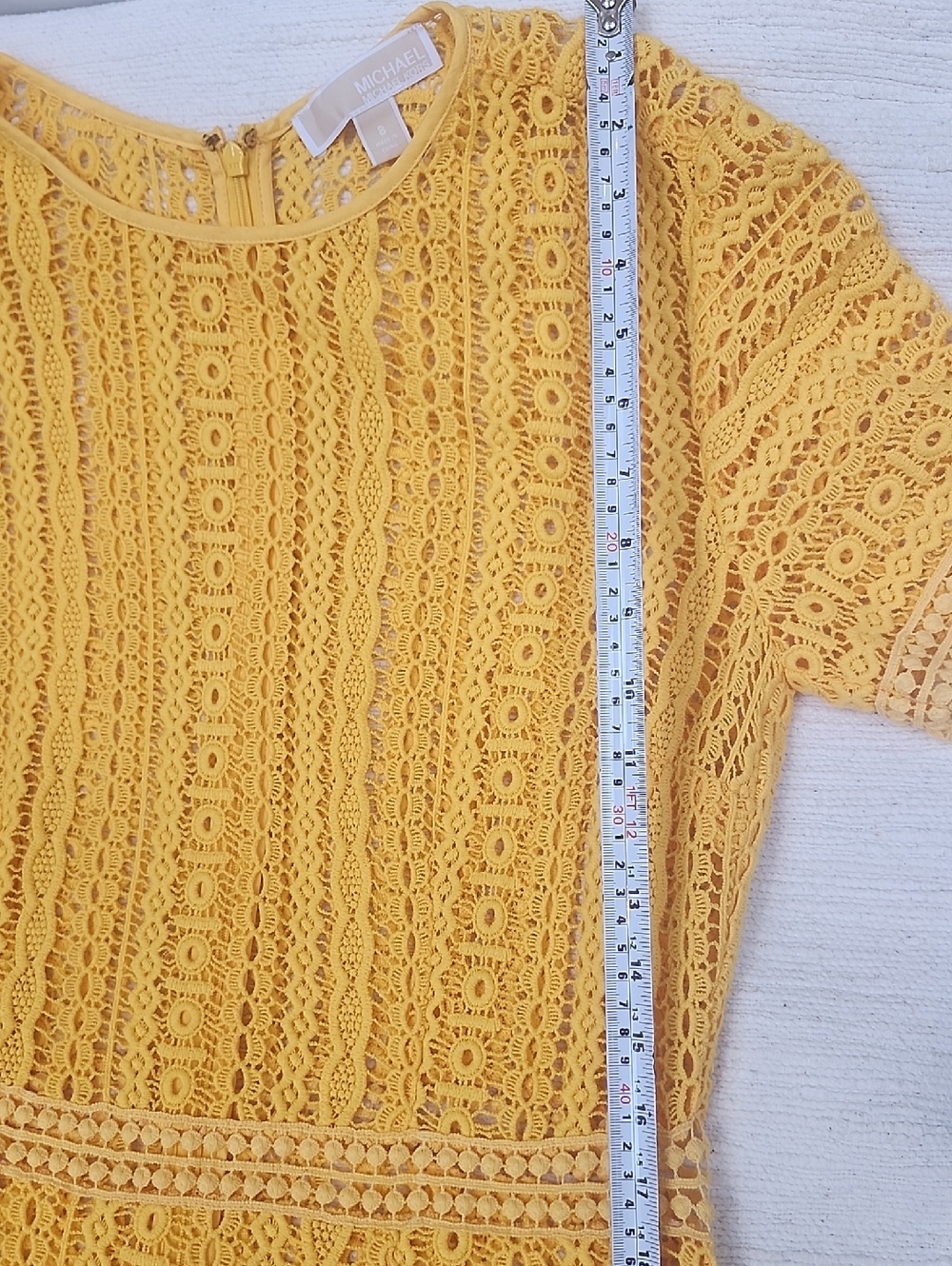 Michael Kors Bright Yellow Lace Mini Dress - Picture 9 of 9